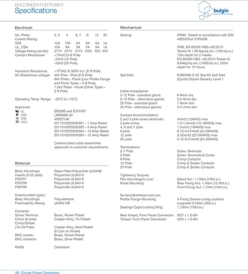 標準系列電源連接器配件PX0734,PX0733技術手冊 標準系列電源連接器配件PX0734,PX0733技術手冊