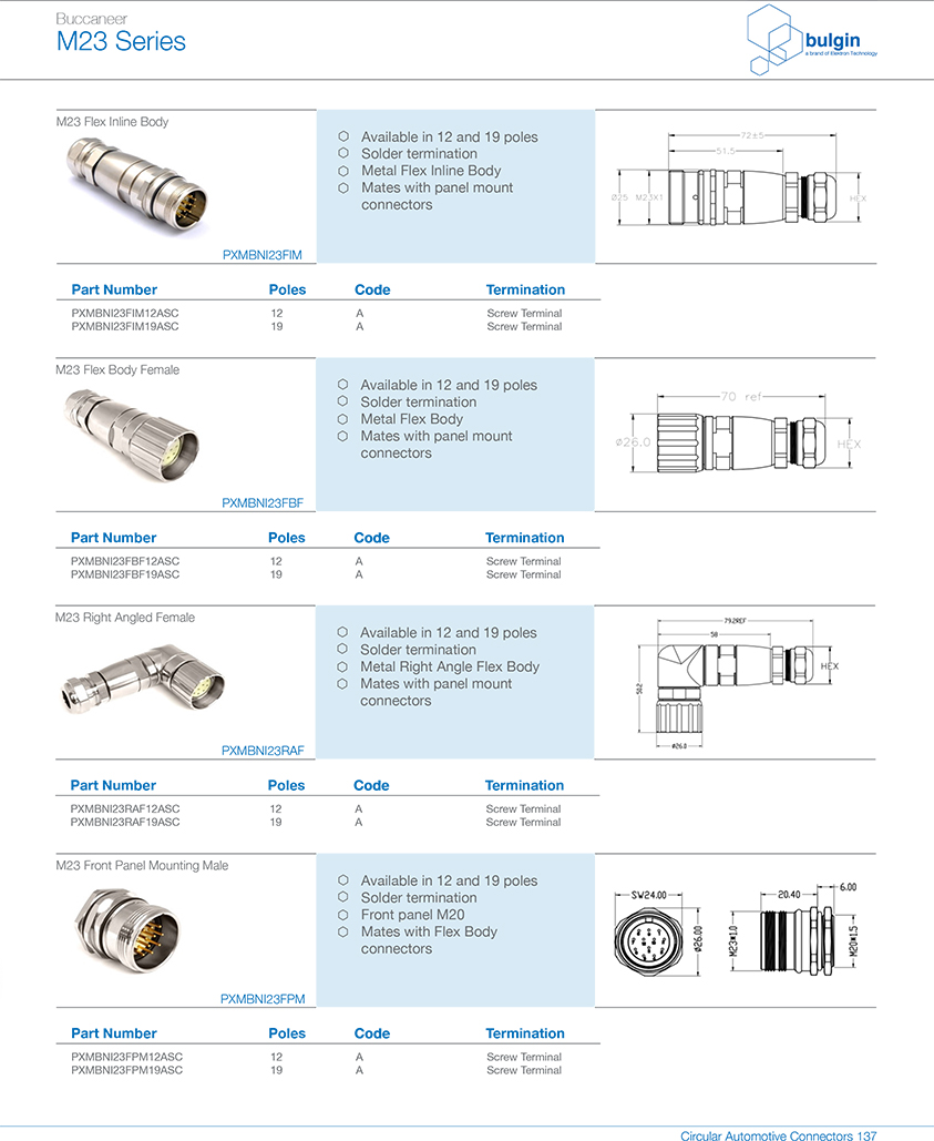 M23 連接器公頭組裝式型號(hào) M23 連接器公頭組裝式型號(hào)