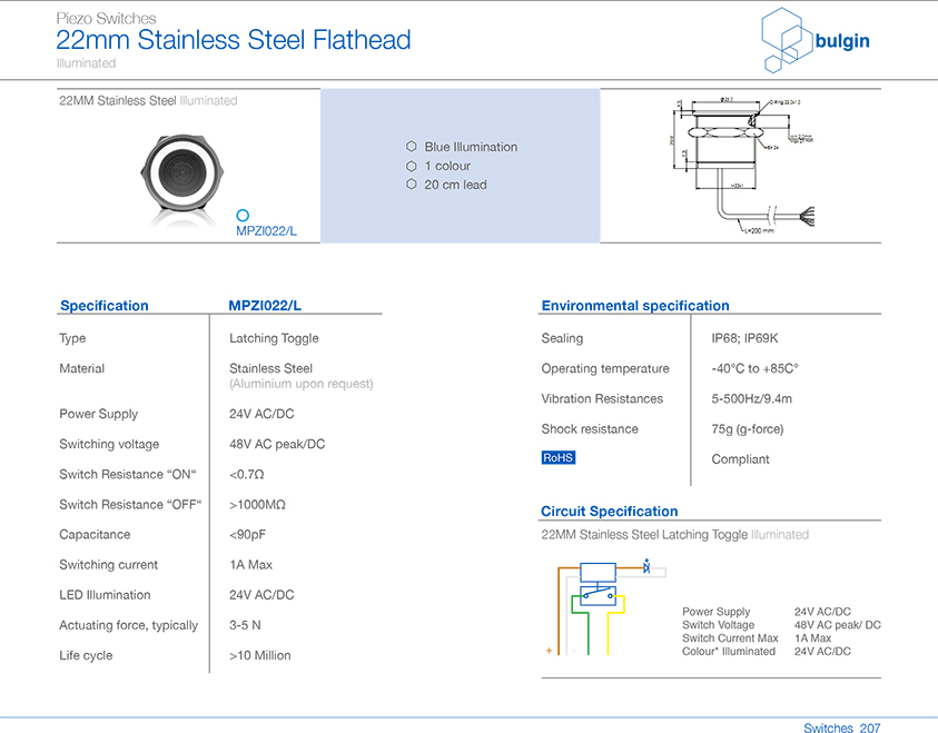 MPZI022-L不銹鋼Piezo開關(guān)選型 MPZI022-L不銹鋼Piezo開關(guān)選型