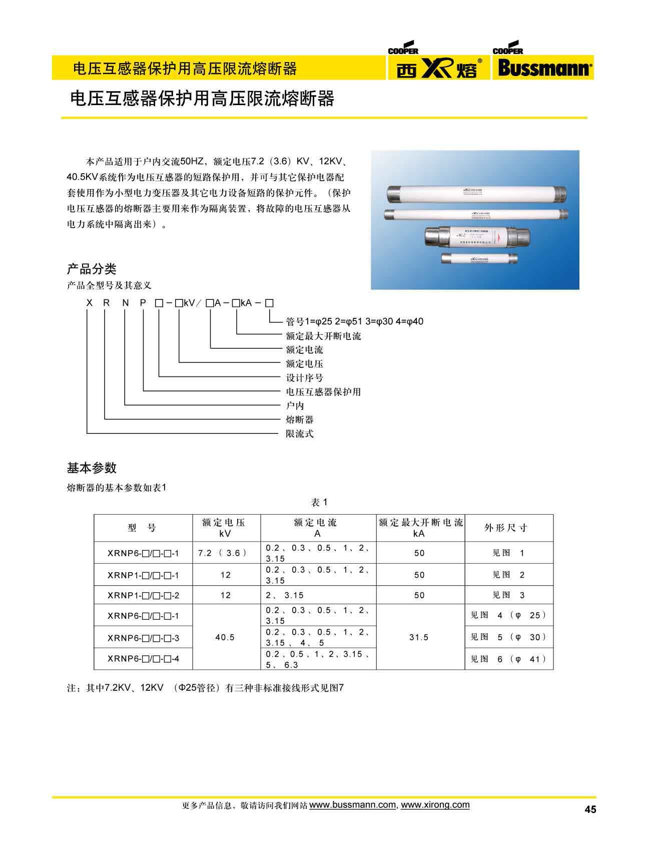 電壓互感器保護高壓限流熔斷器XRNP系列選型 電壓互感器保護高壓限流熔斷器XRNP系列選型